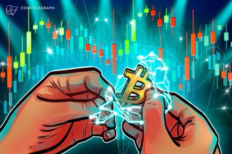 Ein bullischer Bitcoin-Chart mit einem starken grünen Aufwärtstrend über einer Bitcoin-Münze.