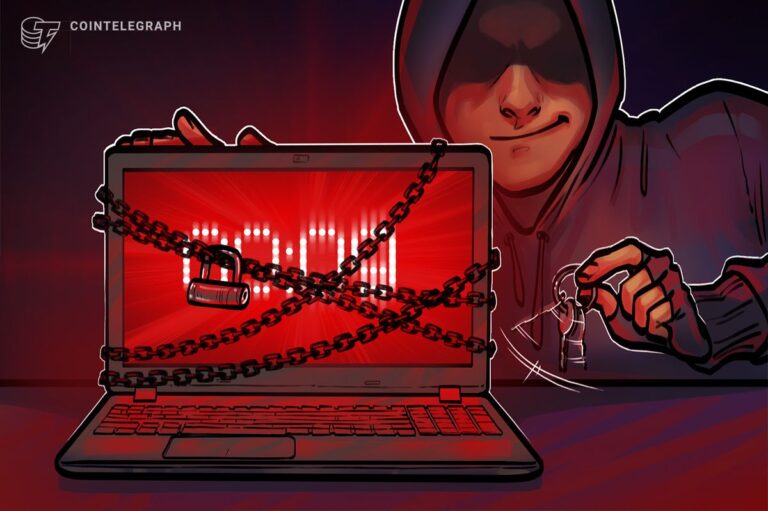Rotes Warnschild und ein Schloss vor einem Bitcoin-Logo symbolisieren den Hackerangriff auf das Echo Protocol.