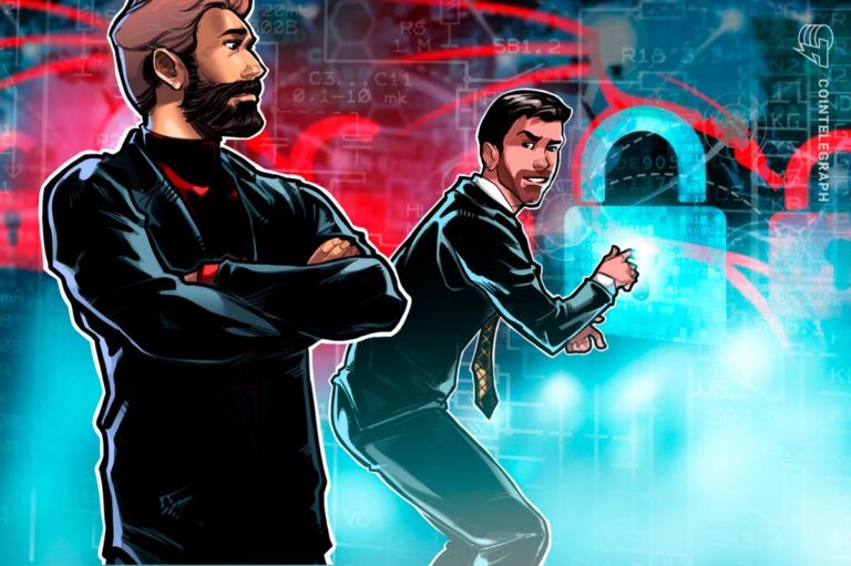 Ein Hacker vor einem Bildschirm mit rotem Warnsignal und Ethereum-Logo