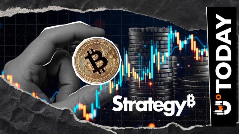 Ein Porträt von Michael Saylor neben einem aufsteigenden Bitcoin-Kurschart