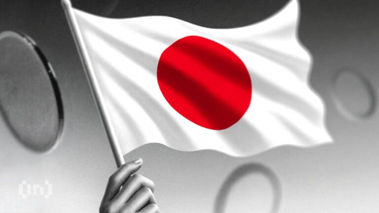 Japanische Yen-Münze und Tether-Logo vor einem digitalen Finanz-Chart
