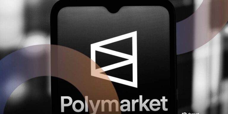 Hacker-Symbol über dem Polymarket-Logo mit Ethereum-Münzen im Hintergrund