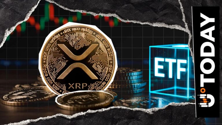 Balkendiagramm, das die positiven ETF-Zuflüsse von XRP im Vergleich zu den Abflüssen bei Bitcoin und Ethereum zeigt