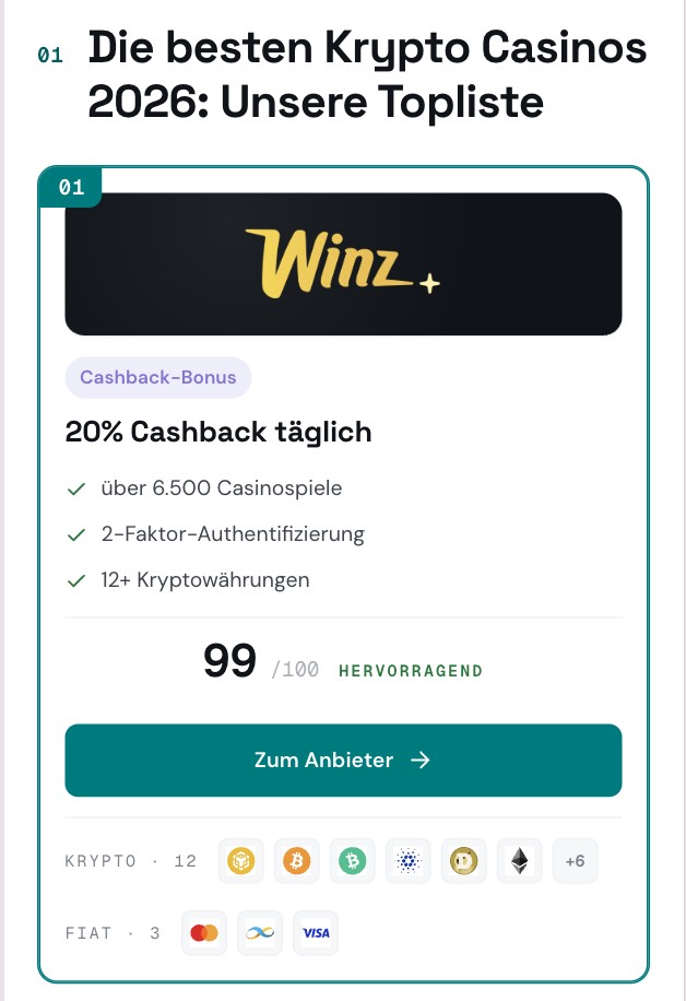 Crypto Casinos Anleitung, Schritt 1: Bestes Krypto Casino auswählen