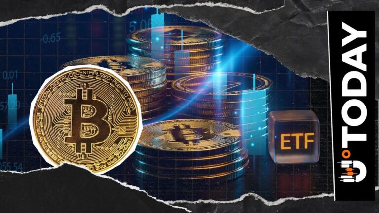 Ein aufwärts gerichteter Kurs-Chart im Hintergrund einer physischen Bitcoin-Münze