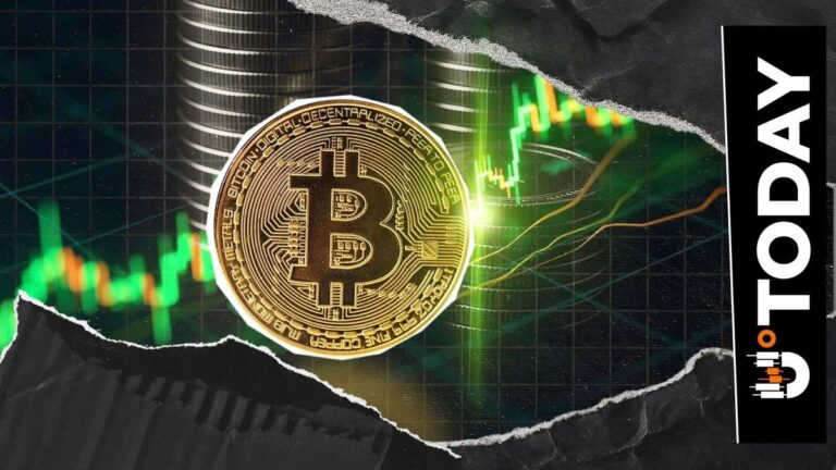 Eine physische Bitcoin-Münze neben einem stilisierten Wal auf einem digitalen Kurs-Chart.