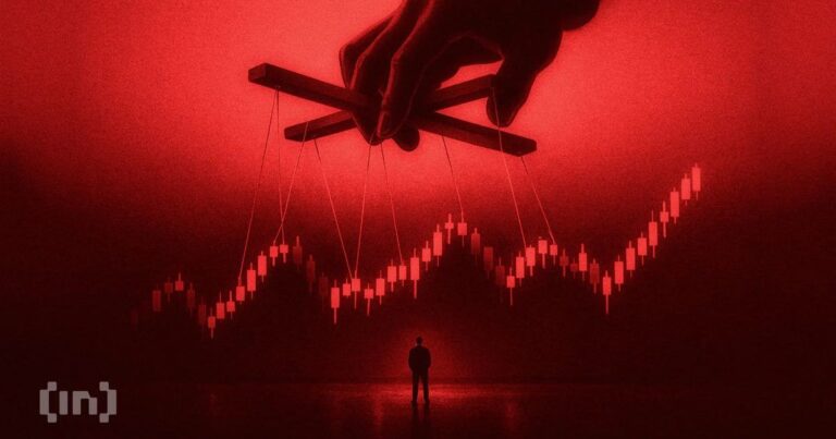 Roter fallender Kurs-Chart mit den Logos von Bitcoin, Ethereum, Solana und Ripple im Hintergrund