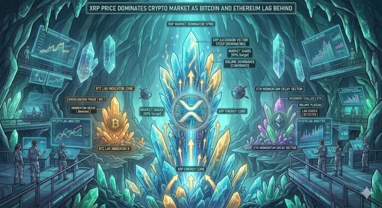 Ein digitaler Kurs-Chart, der die Preisentwicklung von Bitcoin, Ethereum und verschiedenen Altcoins visualisiert.