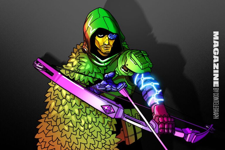 Logo von Robinhood und eine Ethereum-Münze vor einem steigenden Kurs-Chart