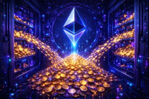 Ein Kurs-Chart, der die aktuelle Preisentwicklung und wichtige Unterstützungszonen von Ethereum zeigt.