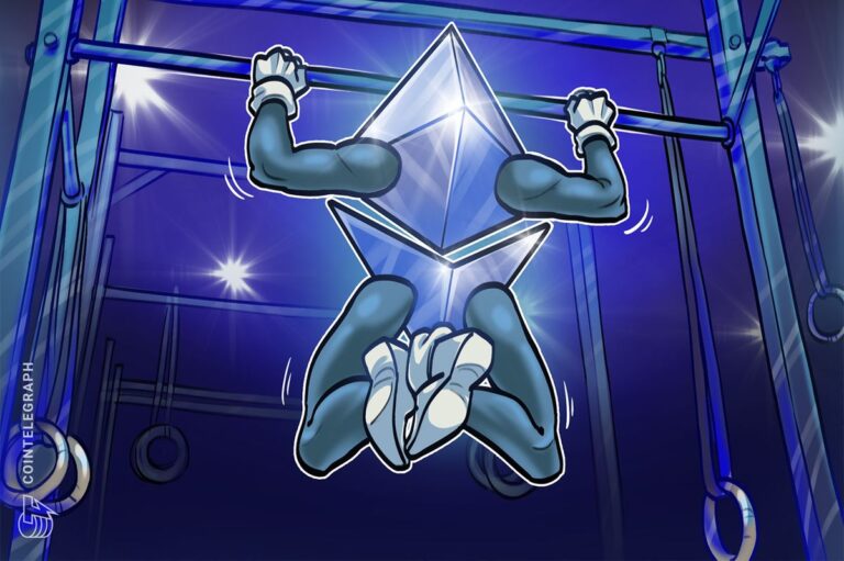 Ein aufsteigender Ethereum-Kurschart mit einer glänzenden ETH-Münze vor einem digitalen Finanzhintergrund.