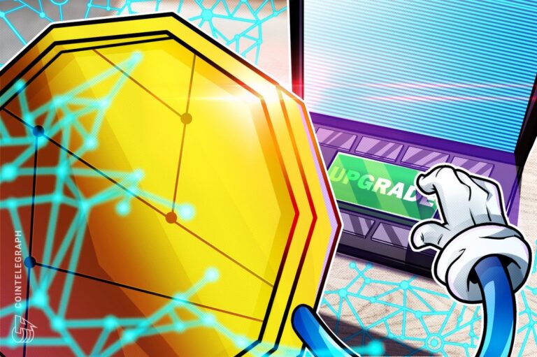 Abstrakte Darstellung eines leuchtenden Blockchain-Netzwerks mit einem 3D-Ethereum-Logo im Zentrum