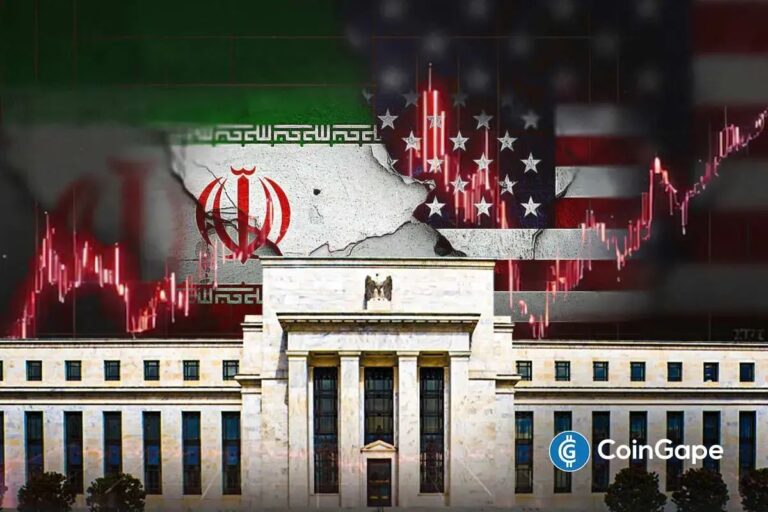 Roter fallender Kurs-Chart mit Bitcoin- und Ethereum-Münzen im Vordergrund