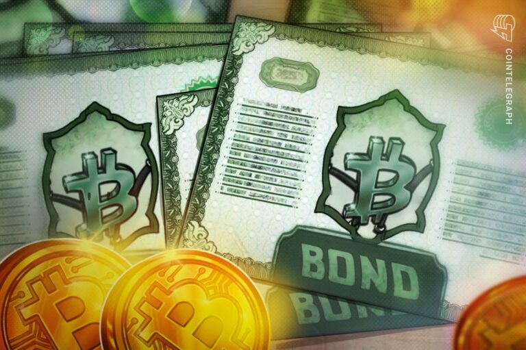 Das Kapitol von New Hampshire mit einem eingeblendeten Bitcoin-Logo und aufsteigendem Finanzchart.