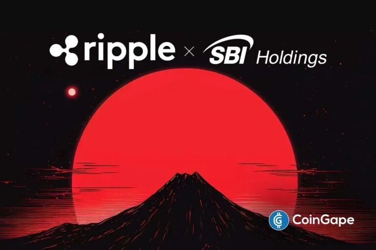 Digitale Token-Münze mit dem Solana- und Ripple-Logo vor einem japanischen Finanz-Chart