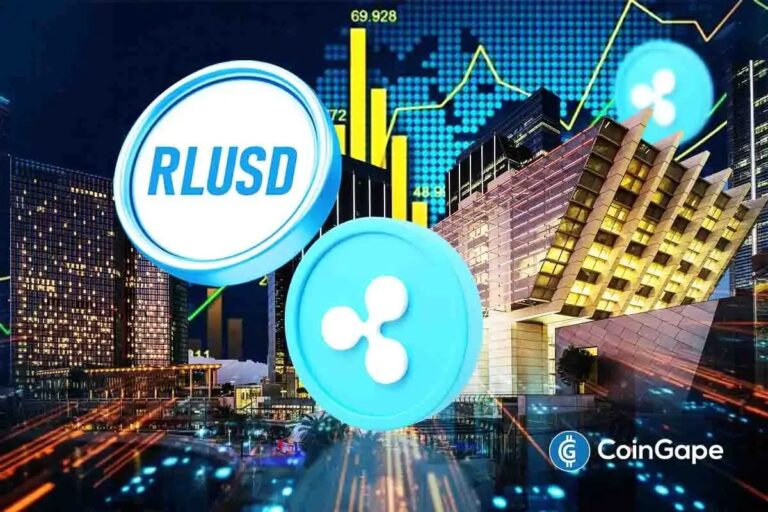 Ripple-Logo und Schriftzug von BNY Mellon vor dem Hintergrund eines digitalen Kurs-Charts für US-Staatsanleihen