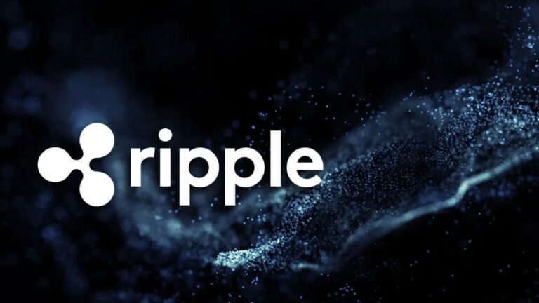 Grafische Darstellung einer Ripple-Münze vor einem digitalen Hintergrund, der das Krypto-Treuhand-System symbolisiert.