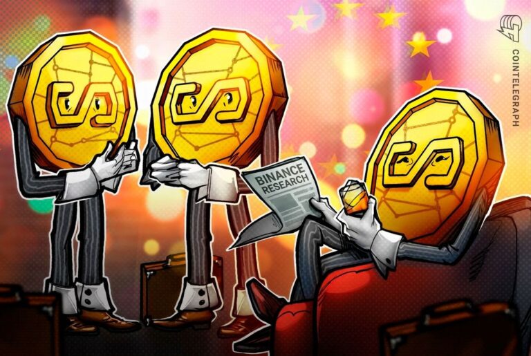 Ein digitales Diagramm, das das steigende Handelsvolumen von Stablecoins und Krypto-Assets zeigt.