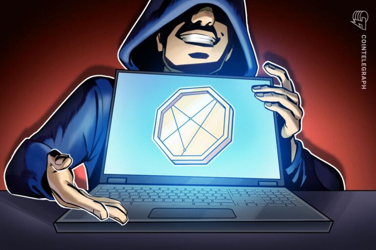 Abstrakte Darstellung eines digitalen Tresors mit einem Warnsignal und dem Tether-Logo