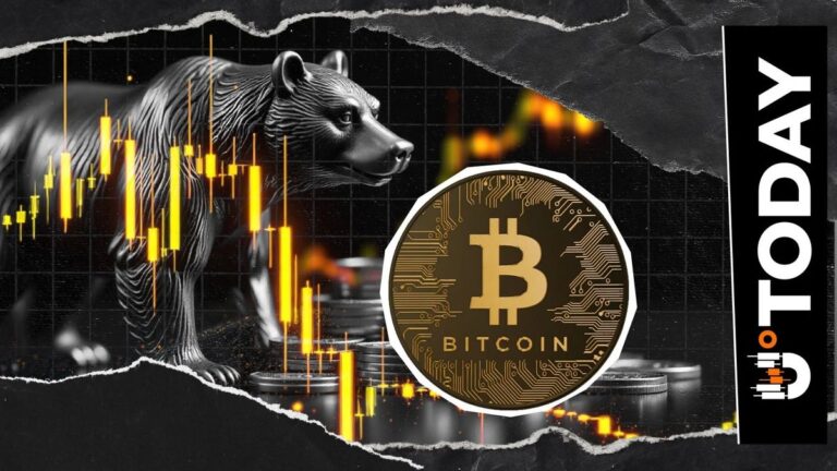Physische Bitcoin-Münzen neben einem Chart und dem Logo der Kryptobörse Gemini