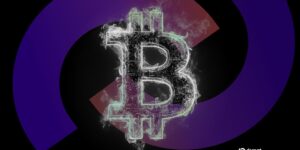 Ein fallender Bitcoin-Kurs-Chart, der die technische Formation des Death Cross symbolisiert.