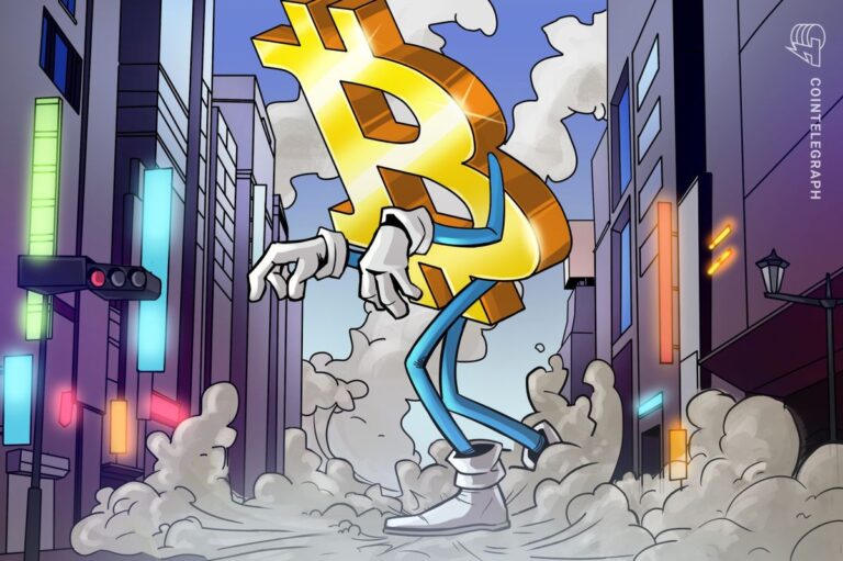 Rote Kerzen auf einem Bitcoin-Kurs-Chart vor dem Hintergrund von Ölpumpen