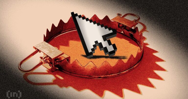 Ein rotes Warnsymbol auf einem Bildschirm mit dem Ethereum-Logo im Hintergrund