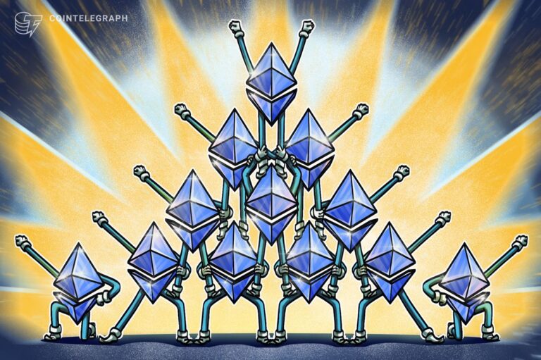 Ethereum-Logo vor einem digitalen, futuristischen Hintergrund mit Code-Zeilen