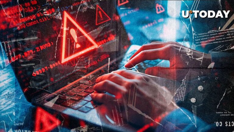 Ein dunkler Computermonitor mit grünem Code, einer Ethereum-Münze und einem Hacker-Symbol.