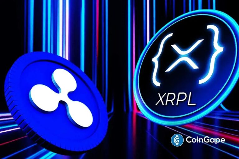Das Ripple-Logo schwebt über einem digitalen Netzwerk-Hintergrund mit grünem Kurs-Chart.