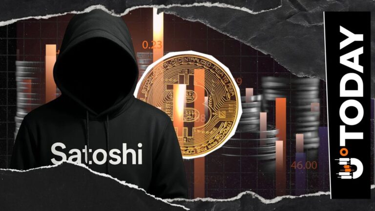 Physische Bitcoin-Münze vor einem rot gefärbten, absteigenden Kurs-Chart
