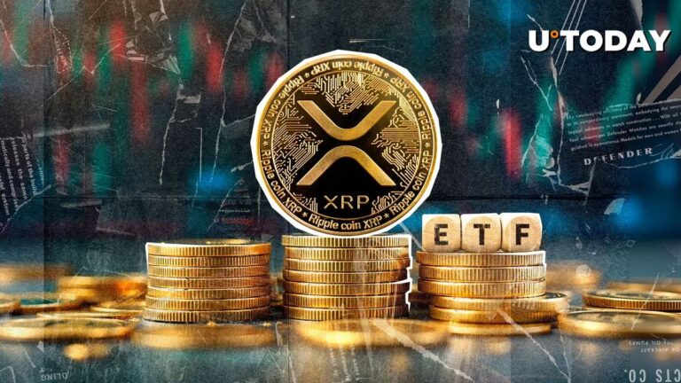 Ein aufwärts gerichteter Kurs-Chart mit einer physischen Ripple-Münze, die wachsendes Investoreninteresse symbolisiert.