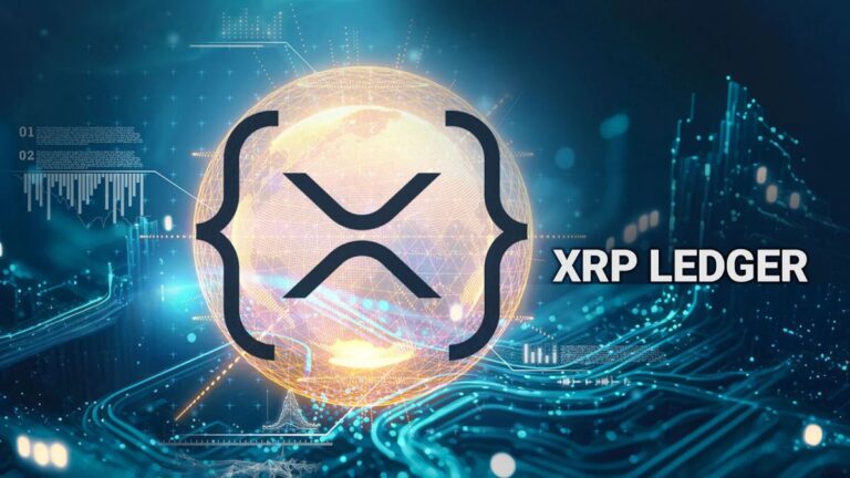 Symbolbild einer XRP-Münze vor einem digitalen Netzwerk-Hintergrund, der Blockchain-Interoperabilität darstellt